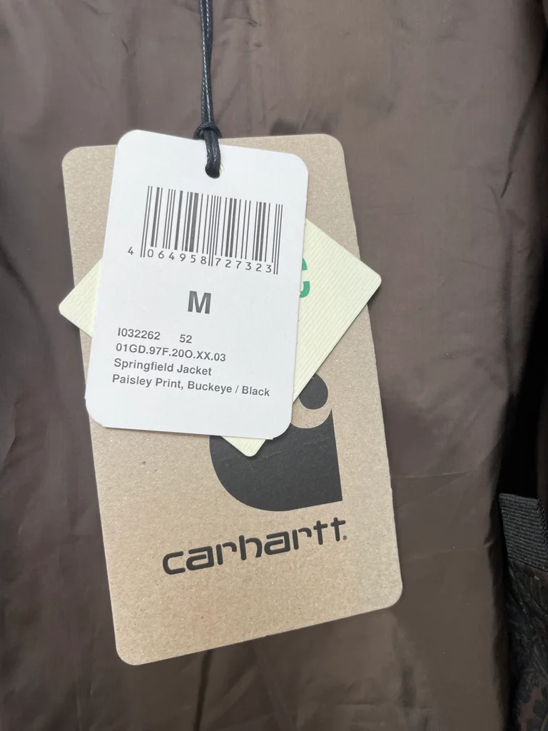 Carhartt Springfield Puffer Jacket Paisley Brown Black Mens M New With Tag – photo 6
